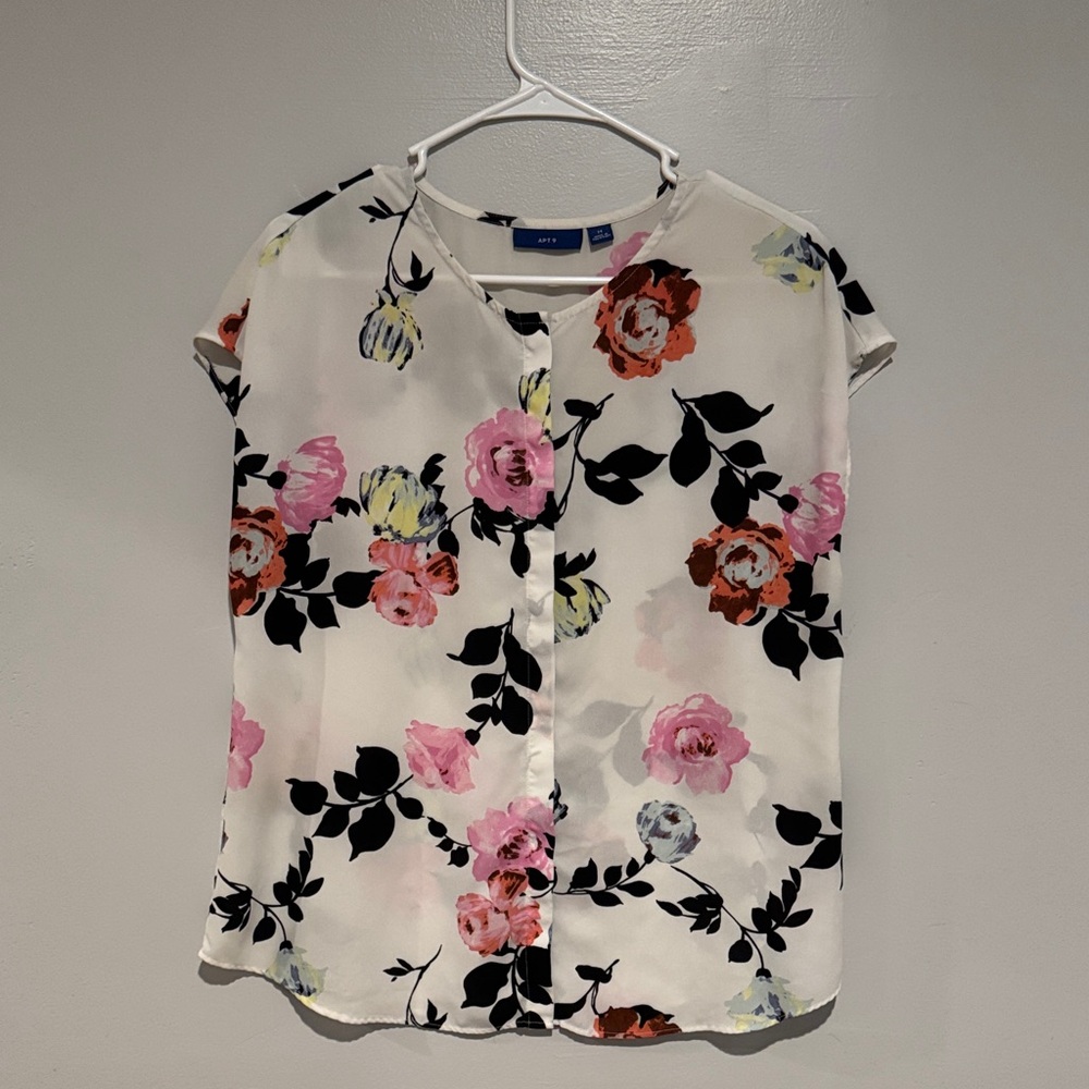 Apt 9 Floral Women's Blouse - Pink and Black